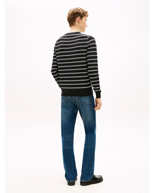 Tommy Hilfiger Black Structured Crew Neck Sweater for men