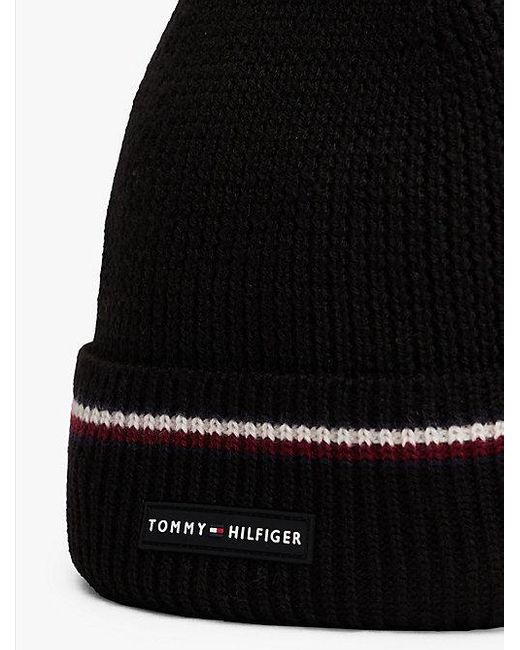 Tommy Hilfiger Beanie Aus Wollmix Mit Tommy-Tape in Black für Herren