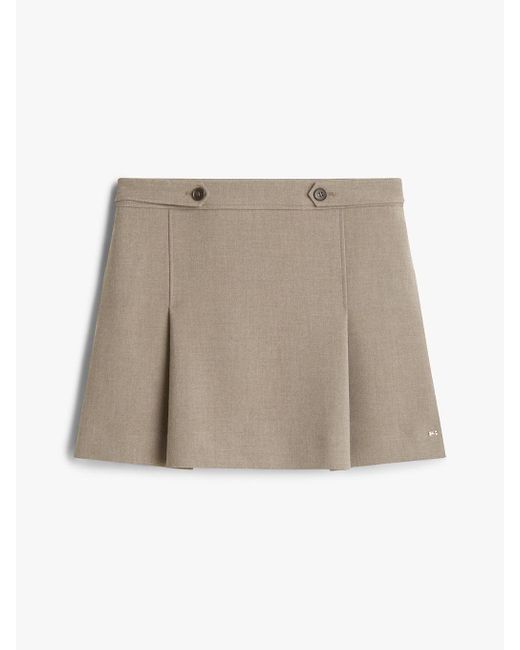 Tommy Hilfiger Natural Box Pleat A-Line Mini Skirt