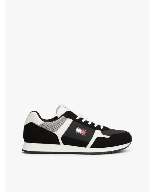 Sneakers Con Logo E Mix Di Texture di Tommy Hilfiger in White da Uomo
