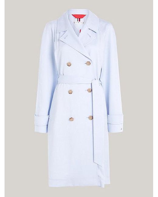 Tommy Hilfiger White Zweireihiger Relaxed Fit Trenchcoat