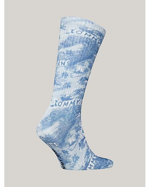 Tommy Hilfiger Blue 1er-Pack Socken mit Hawaii-Print
