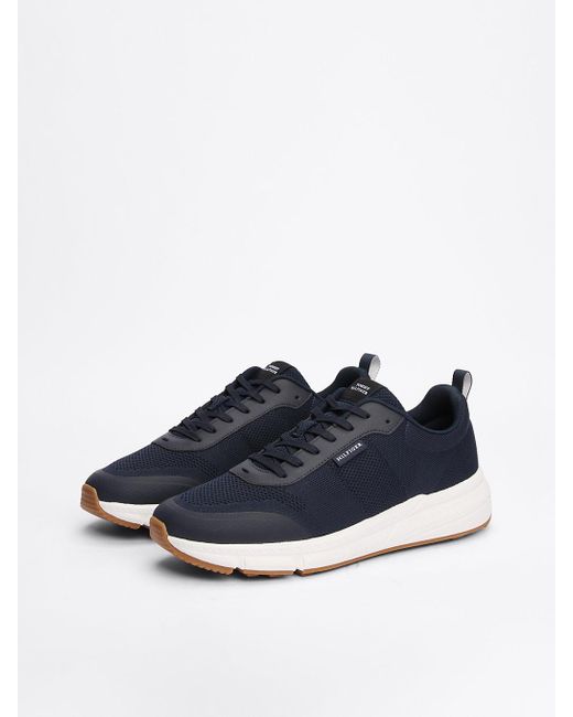 Tommy Hilfiger Blue Knit Cleat Runner Trainers for men