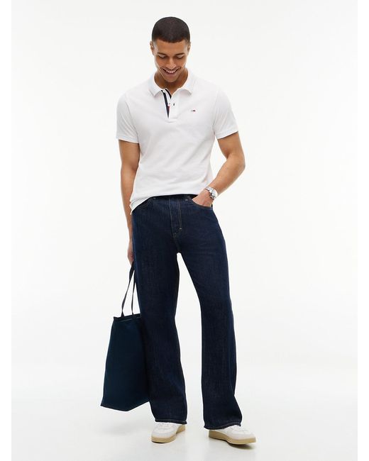Tommy Hilfiger White Pure Cotton Slim Fit Polo Shirt for men