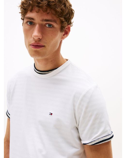 Tommy Hilfiger White Performance Knit Crew Neck T-shirt for men