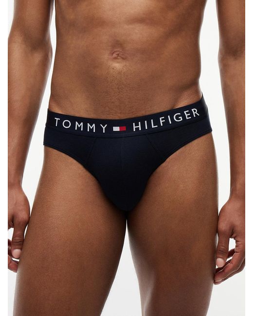 Tommy Hilfiger Blue 3-Pack Th Original Logo Waistband Briefs for men