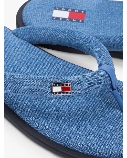 Tommy Hilfiger Blue Padded Strap Flip-Flops