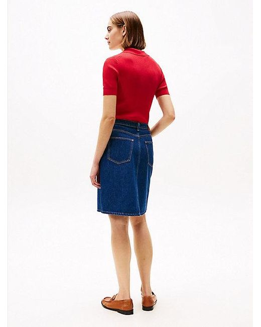 Falda Vaquera Corta Recta Tommy Hilfiger de color Blue