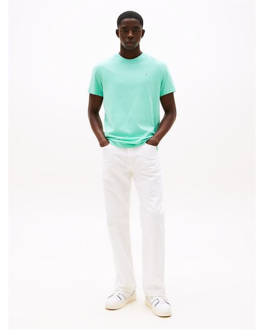 T-Shirt Ajusté À Logo Linéaire Tommy Hilfiger pour homme en coloris Green