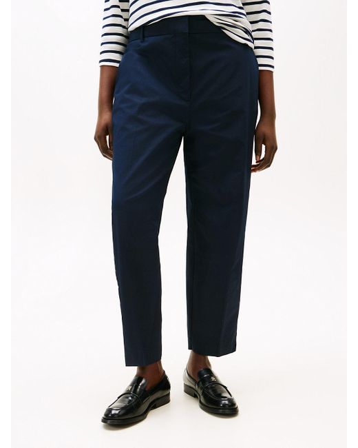 Tommy Hilfiger Blue Curve Slim Straight Leg Ankle Chinos