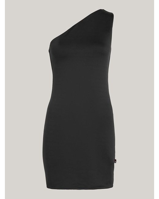 Tommy Hilfiger Natural Asymmetrical One-shoulder Bodycon Dress