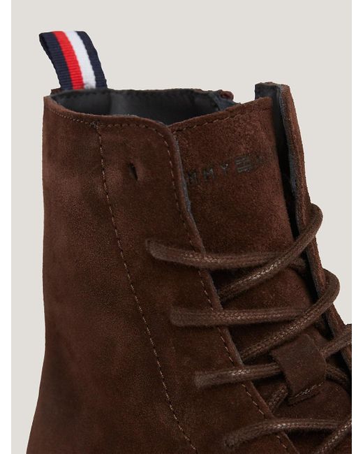 Tommy Hilfiger Brown Suede Lace-up Ankle Boots for men