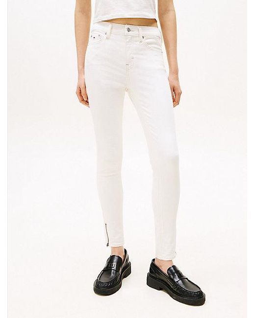 Tommy Hilfiger Nora Skinny Jeans Met Lichte Wassing En Enkellengte in het White