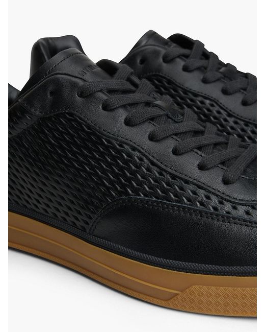 Tommy Hilfiger Blue Luxe Cutout Leather Trainers for men