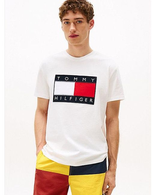 Tommy Hilfiger Hilfiger Sailing T-Shirt Met Vlagbadge in het White