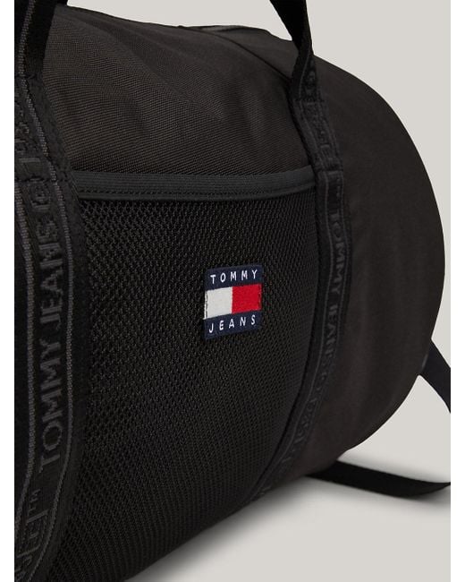 Tommy Hilfiger Black Heritage Mesh Pocket Duffel Bag for men