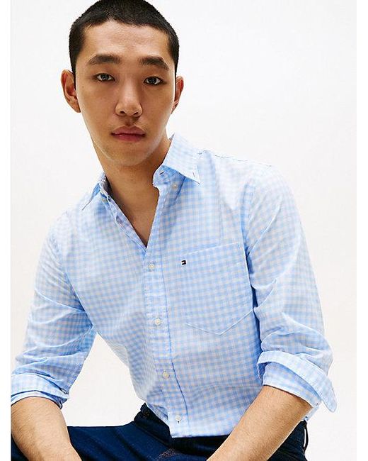 Tommy Hilfiger Regular Fit Overhemd Van Twill Met Tartanruit in het Blue voor heren