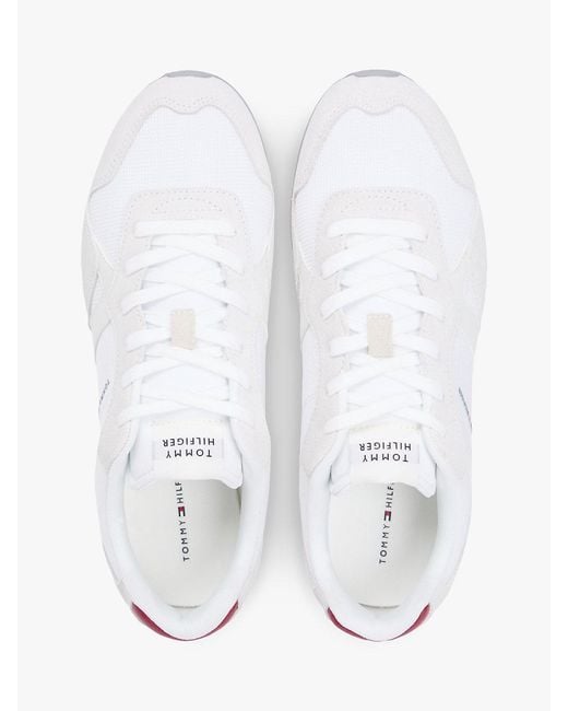 Tommy Hilfiger White Mixed Texture Cleat Ripstop Trainers for men