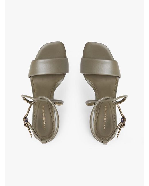 Tommy Hilfiger Metallic Leather Open Toe High Heels