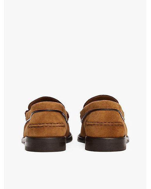Tommy Hilfiger Suède Loafer Met Logo in het White voor heren