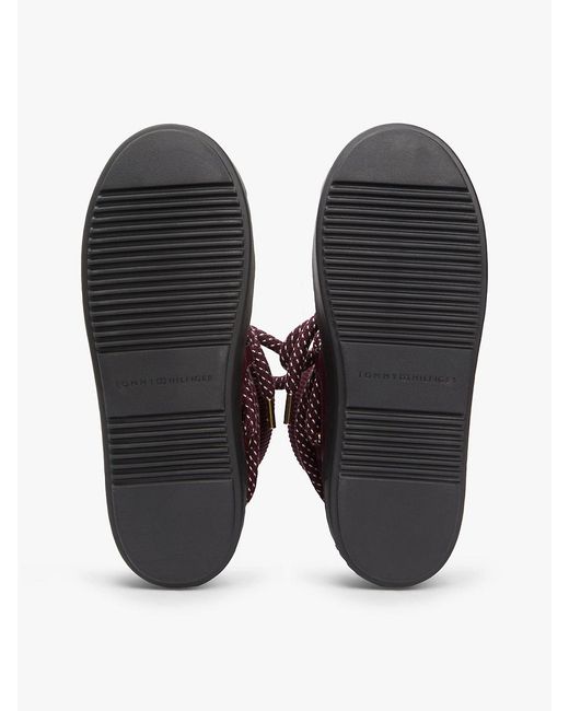 Tommy Hilfiger Red Water Repellent Lace-Up Snow Boots
