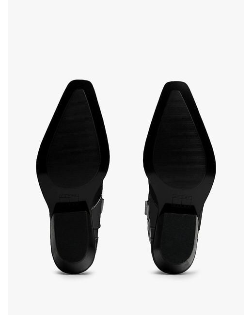 Tommy Hilfiger Black Archive Leather Cowboy Boots