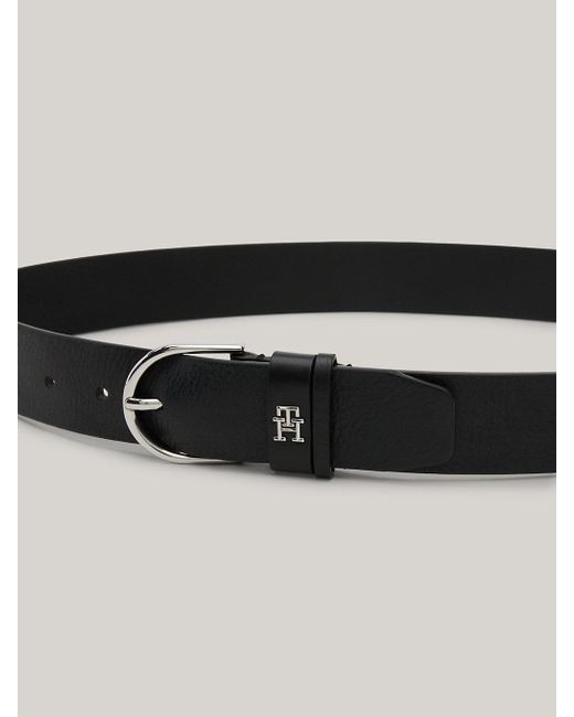 Tommy Hilfiger Black Essential Effortless Smooth Leather Belt
