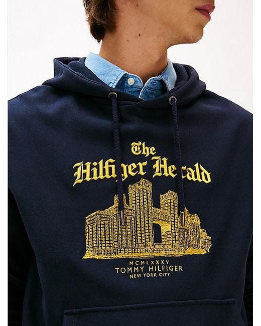 Tommy Hilfiger Relaxed Fit Hoodie Met Trekkoord En Logo in het Blue voor heren