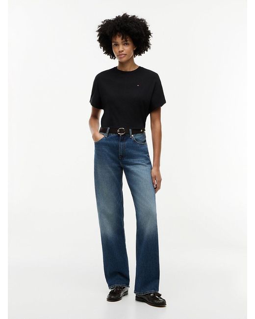 Tommy Hilfiger Black Batwing Sleeve Crew Neck T-Shirt