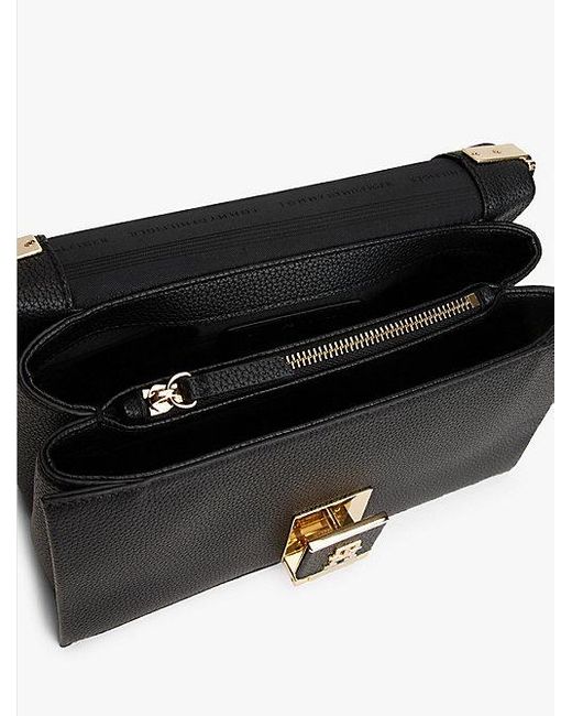 Tommy Hilfiger Crossbodytas Met Gegranuleerde Textuur in het Black