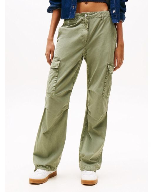 Pantaloni Cargo Relaxed Fit A Vita Media di Tommy Hilfiger in Blue