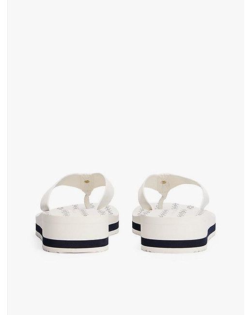 Tommy Hilfiger Teenslipper Met Sleehak En Th-Monogram in het White