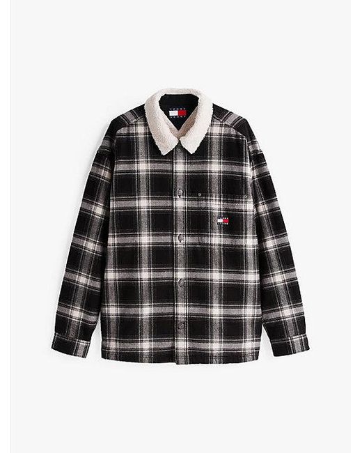 Tommy Hilfiger Relaxed Fit Overshirt Met Sherpakraag in het Gray voor heren
