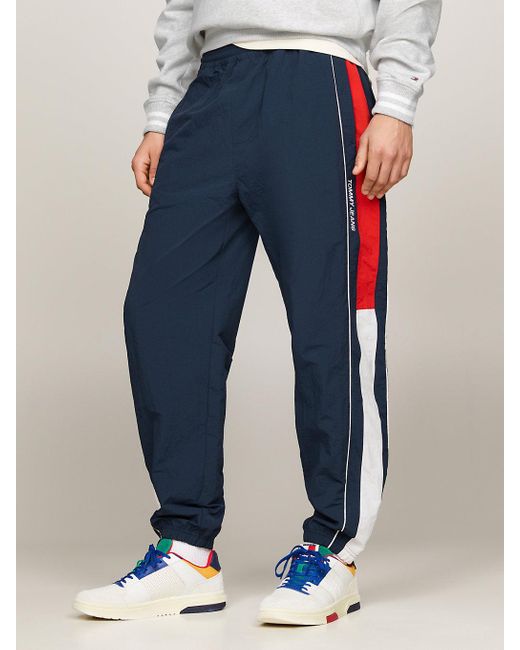 Tommy Hilfiger Blue Tommy Jeans International Games Colour-blocked Cuffed Joggers for men