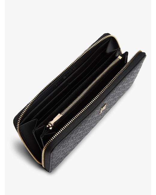 Tommy Hilfiger Black Hilfiger Icon Debossed Zip-Around Wallet