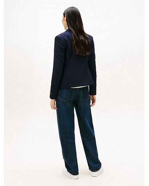 Tommy Hilfiger Slim Fit Blazer Met Geborduurd Th-Embleem in het Blue