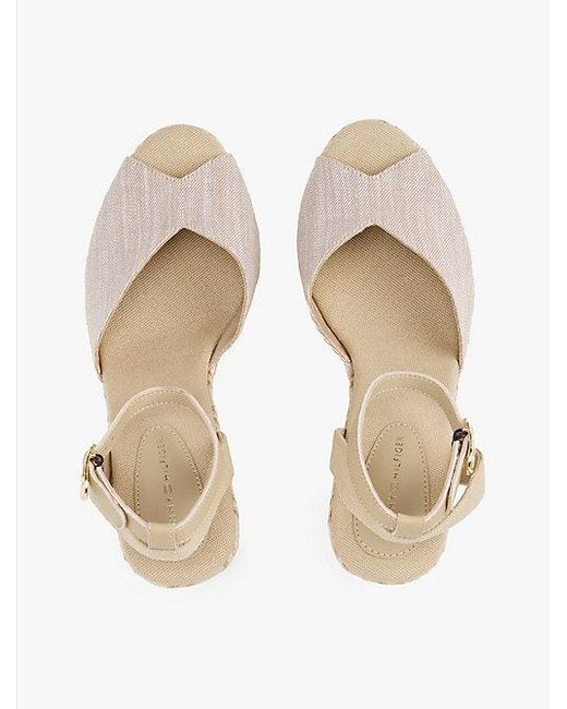 Tommy Hilfiger Natural Chambray-Espadrille Mit Keilabsatz