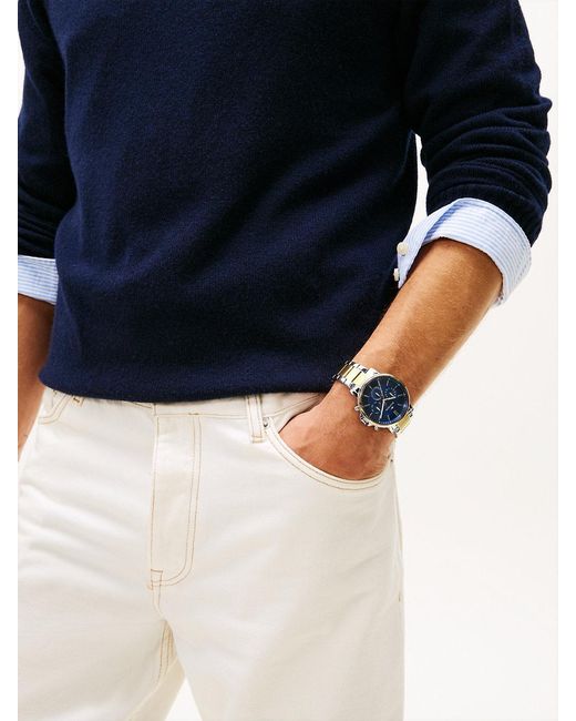 Tommy Hilfiger Blue Ionic-Plated Stainless Steel Watch for men