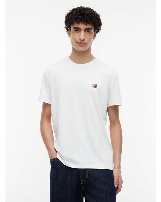 Tommy Hilfiger White Tommy Flag Crew Neck T-shirt for men