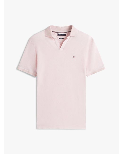 Tommy Hilfiger Pink Regular Fit Polo Shirt With Linen for men