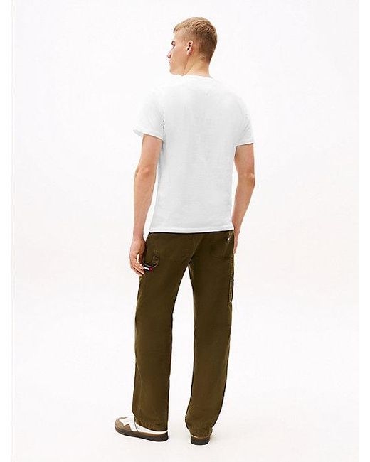 Tommy Hilfiger T-Shirt TJM SLIM ESSENTIAL FLAG TEE EXT Mit Rundhalsausschnitt in White für Herren