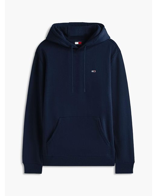 Tommy Hilfiger Blue Flag Embroidery Fleece Drawstring Hoody for men