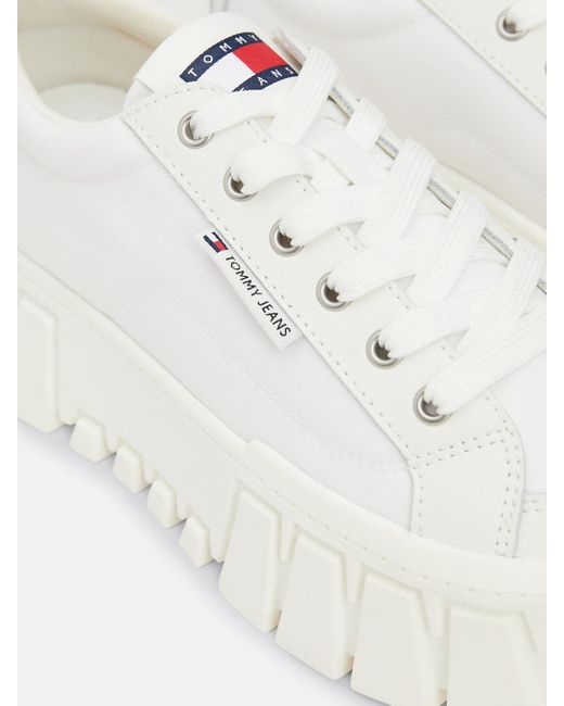 Tommy Hilfiger Natural Cleat Platform Leather Trainers