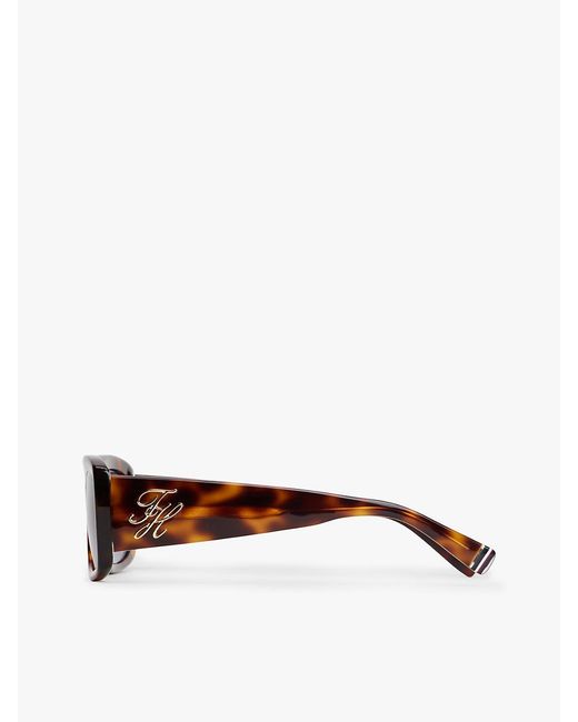 Tommy Hilfiger White Logo Plaque Rectangular Sunglasses