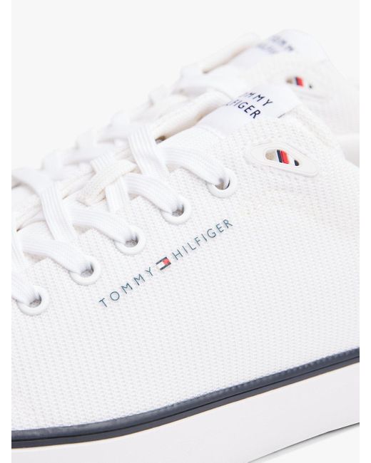 Baskets En Maille À Drapeau Brodé Tommy Hilfiger pour homme en coloris White