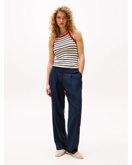 Tommy Hilfiger Blue The Sofia Capsule Regular Wide Leg Trousers
