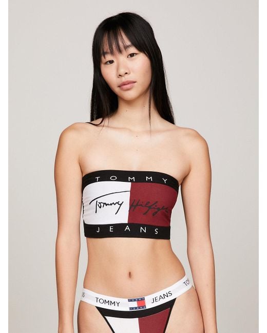 Tommy Hilfiger Red Heritage Logo Bandeau Bra