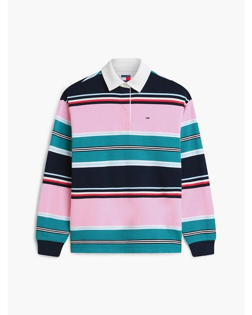 Tommy Hilfiger Multicolor Mixed Stripe Relaxed Rugby Shirt
