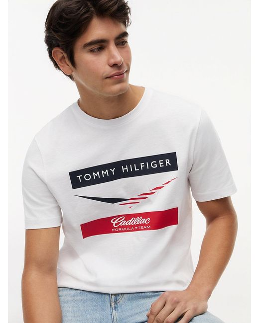 Tommy Hilfiger White Th X Cadillac Formula 1® Team Chevron T-shirt for men