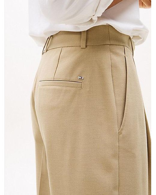 Tommy Hilfiger Cropped Broek Met Tapered Fit in het White